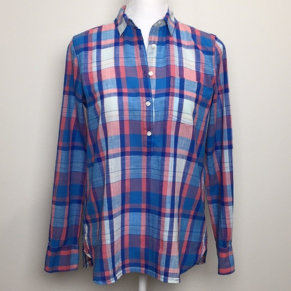 J. Crew Tops - ✅ Final Price Drop J. Crew Plaid Popover Shirt